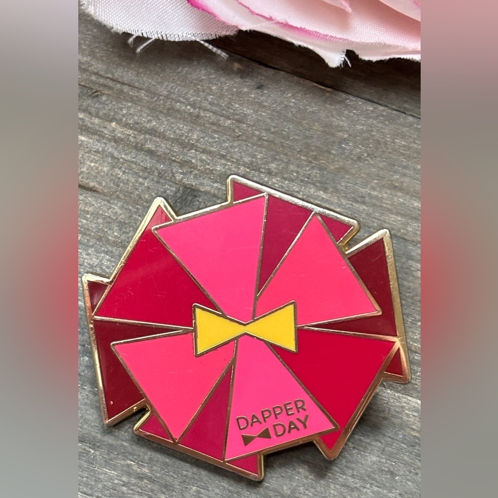 2013 Disney Dapper Day Pink & Yellow Enamel Pin